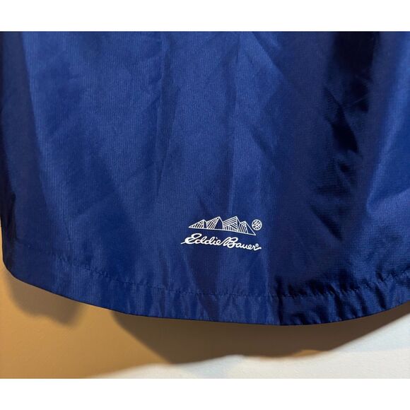 Eddie Bauer Kids Lightweight Hooded Jacket Size M 10/12 – Blue/Navy, Lime Lining - Picture 3 of 6